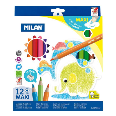 12 Lápis de Cor Hexagonais Maxi Milan