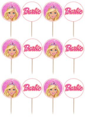 12 Mini Toppers Barbie