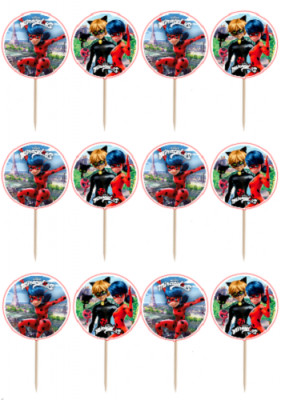 12 Mini Toppers Ladybug