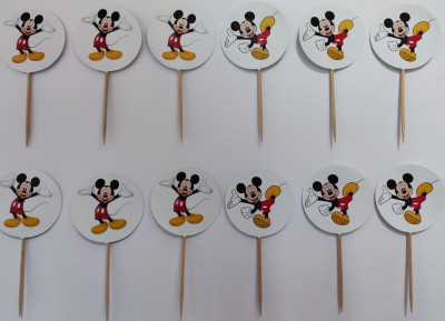 12 Mini Toppers Mickey Disney