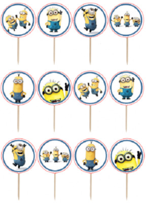 12 Mini Toppers Minions