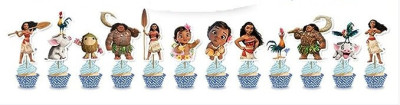 12 Mini Toppers Recortados Vaiana