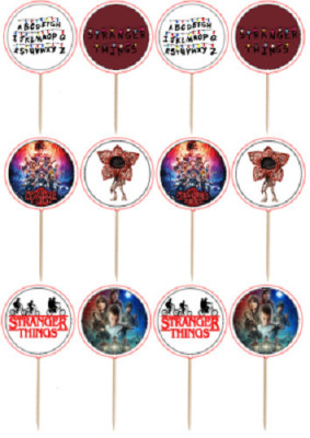 12 Mini Toppers Stranger Things Redondos