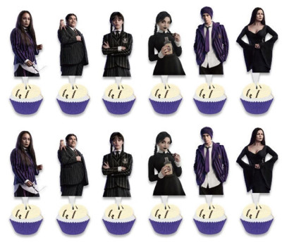 12 Mini Toppers Wednesday Addams