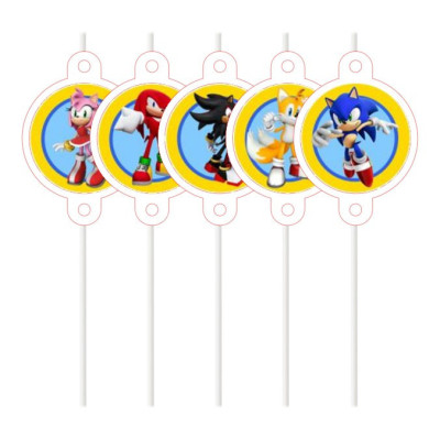 12 Palhinhas Papel Sonic