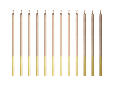 12 Velas Altas Rose Gold e dourado