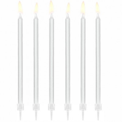 12 Velas Brancas 14cm
