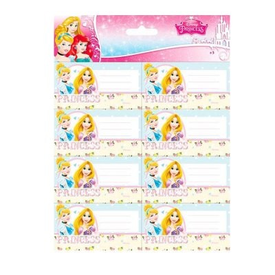 16 etiquetas autocolantes Princesas Disney