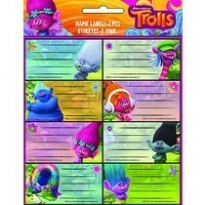 16 etiquetas autocolantes Trolls