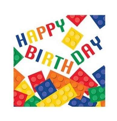 16 Guardanapos Lego Happy Birthday