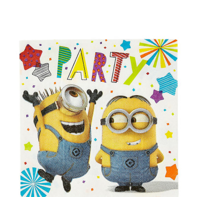 16 Guardanapos Minions Party Time