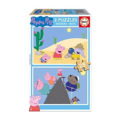 2 Puzzle madeira Peppa Pig 25 peças