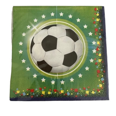 20 Guardanapos Futebol Papel 33cm