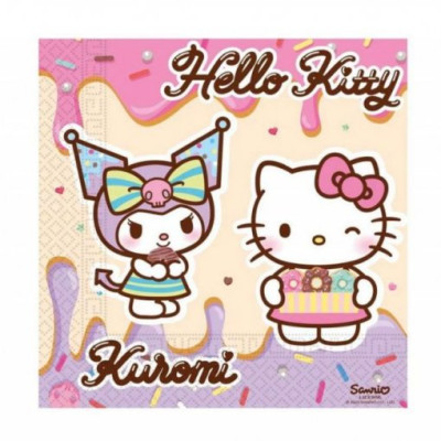 20 Guardanapos Hello Kitty Kuromi