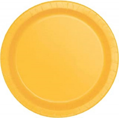 20 Pratos Papel Amarelo 17cm