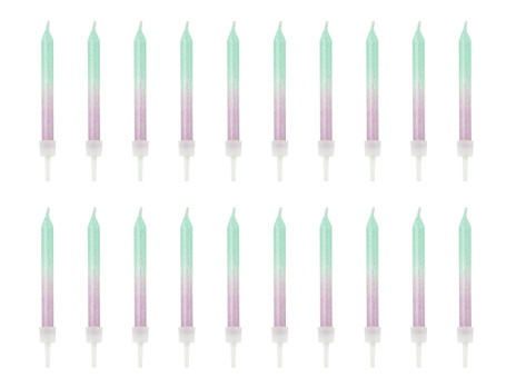 20 Velas de Aniversário 6cm Ombre