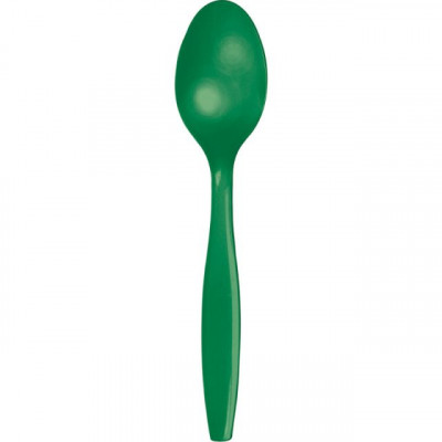 24 Colheres Plástico Verde