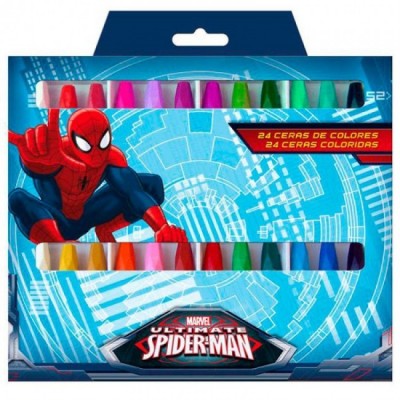 24 lápis cera Marvel Spiderman