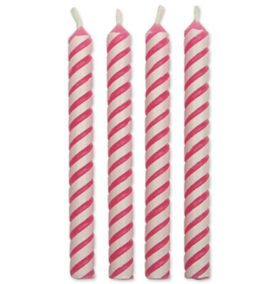 24 Velas Listadas Rosas PME