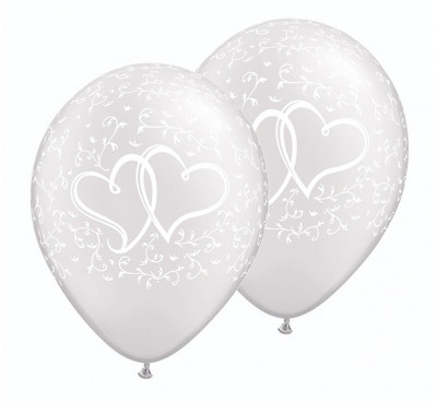 25 Balões Latex Pérola Corações 11