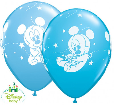 25 Balões Mickey Bebé Azul Sortidos 11
