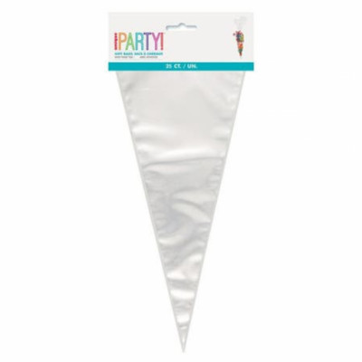 25 Sacos Cone Transparentes c/ Atilho