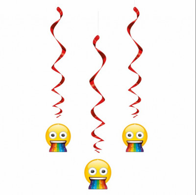 3 Espirais Decorativas Emoji Rainbow