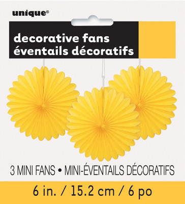 3 Mini Flor de Papel Decorativa 6 Amarela