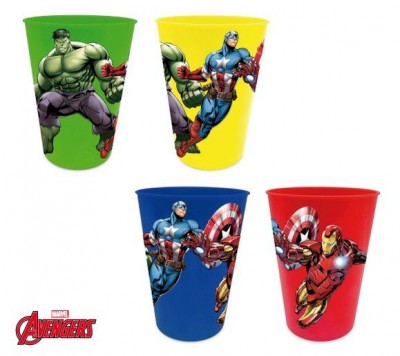4 copos plástico Marvel Avengers