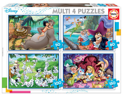 4 Multi Puzzles Clássicos Disney