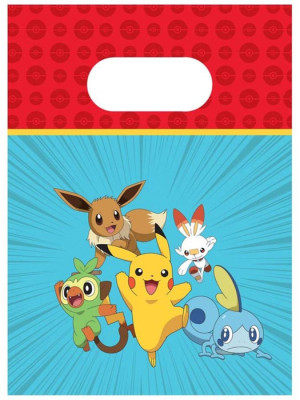 4 Sacos Lembranças de Papel Pokémon