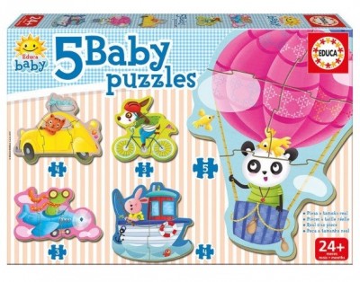 5 Baby Puzzles Animais ao volante 17141 | Loja da Criança