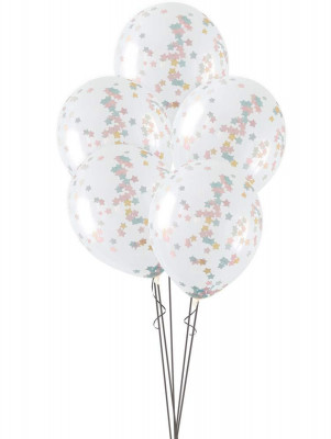 5 Balões Confettis Estrelas Baby Shower