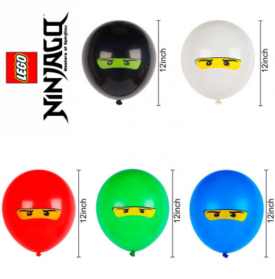 5 Balões Latex Lego Ninjago