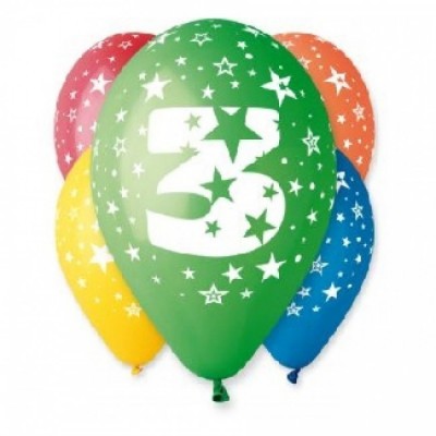 5 Balões latex nº3 - 30 cm