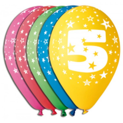 5 Balões Premium Látex Nº 5 - 30cm