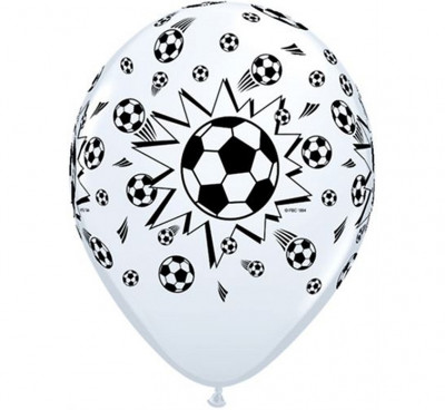 6 Balões Futebol Brancos