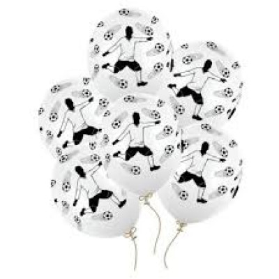 6 Balões Futebol jogador 30cm