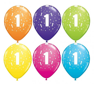 6 Balões Látex Nº 1 Sortidos