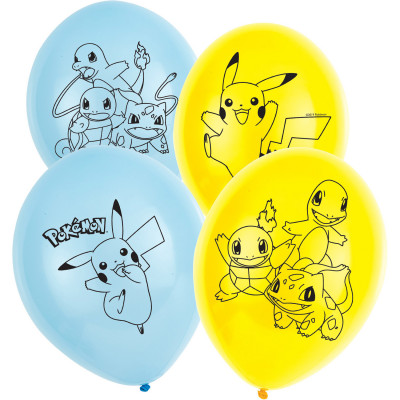 6 Balões latex Pokémon