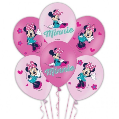 6 Balões Minnie Mouse