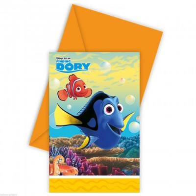 6 convites festa Dory