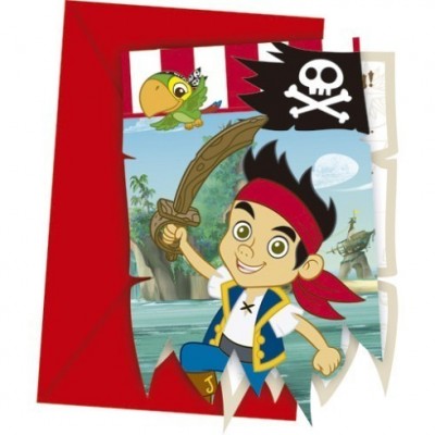 6 Convites Recortados Pirata Jake