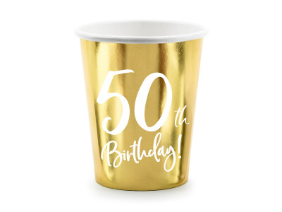 6 Copos Papel 50th Birthday