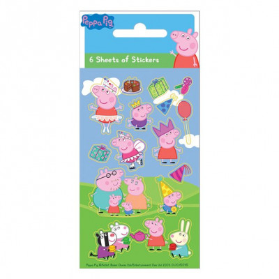 6 Folhas Mini Autocolantes Porquinha Peppa