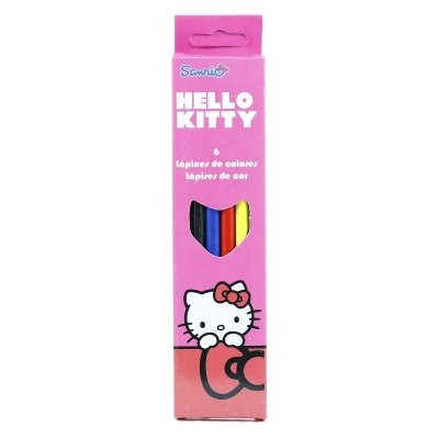 6 lápis de cor Hello Kitty