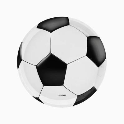6 Pratos Bola de Futebol 23cm