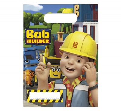 6 sacos brinde festa Bob Construtor