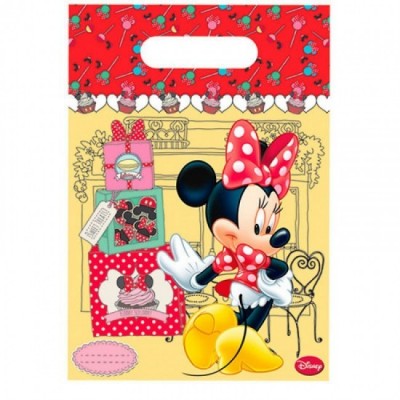 6 sacos de festa Minnie Disney Cafe