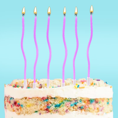 6 Velas Torcidas Lilás
